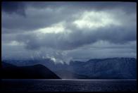 Light and shadow: Norwegian coastline near Mosjøen.